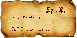 Szij Mihály névjegykártya