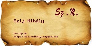 Szij Mihály névjegykártya