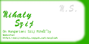 mihaly szij business card